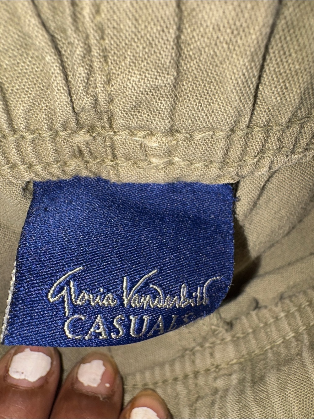 Gloria Vanderbilt Olive Green Drawstring Cargo Capris - Picture 4 of 6